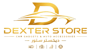 Logo of Dexter Store with gold lettering on a black background